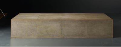 Smythson Shagreen rectangle coffee table in smoke and brass